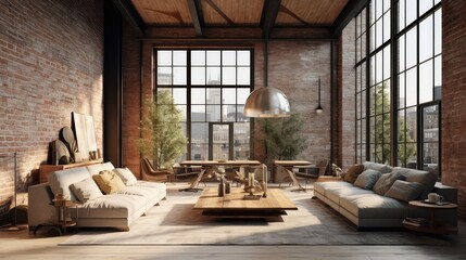 Naklejka premium high loft interior