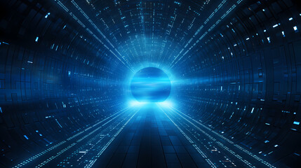 Abstract blue technology glowing background