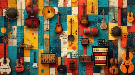 Harmonious Diversity: Vibrant Wallpaper Celebrating World Music Day's Global Sounds