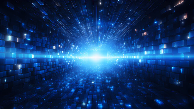Abstract blue technology glowing background