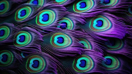 feathers purple and teal