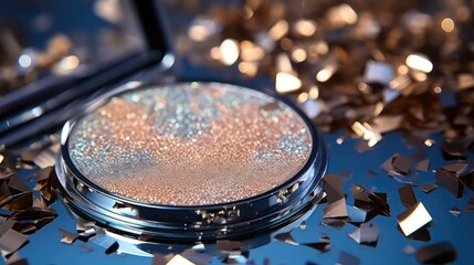 Fototapeta premium palette sparkly silver glitter