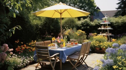 wooden sunny backyard