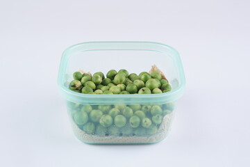 raw turkeyberry on a white background with studio lighting