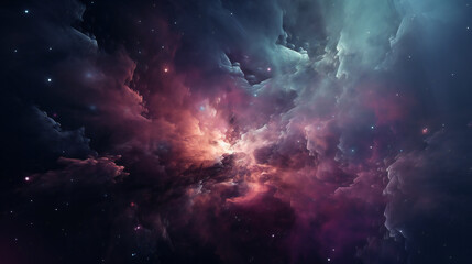Fototapeta premium A beautiful galaxy, vibrant colors, purple and blue, space background. 