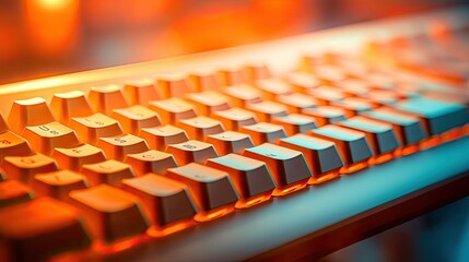 Obraz premium backlit orange background technology