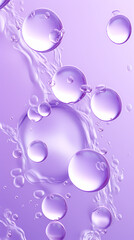 Bubbles floating on light purple background