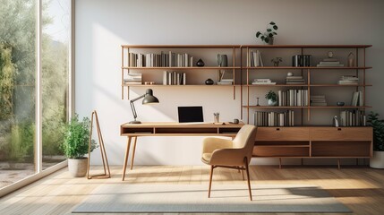 ergonomic mid century modern interior