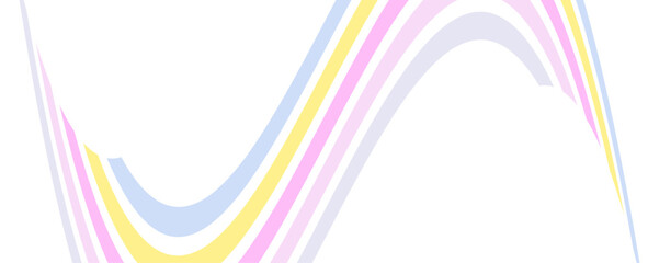 Rainbow wave element. LGBT Pride Flag Wave Background. LGBTQ Gay Pride Rainbow Flag. Translucent rainbow arcing from afar to the foreground. Pride Month. Vector illustration