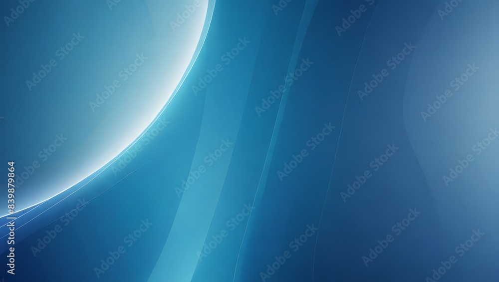 Poster abstract blue background with smooth lines and gradient