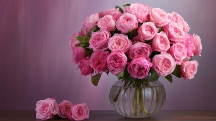 Obraz premium harmonious cabbage rose pink