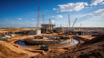 Obraz premium tanks oil field construction