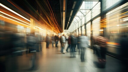 subway blurred urban interiors