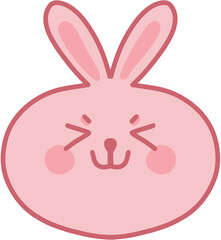 Pink rabbit bunny. hand drawn cartoon