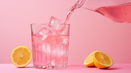 hand pink lemonade isolated