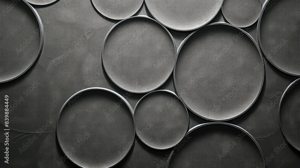 Wall mural depth abstract gray circle background