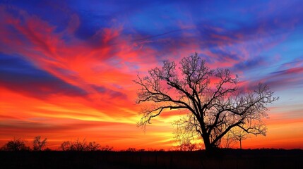 Early Oklahoma Morning Orange and Blue Sky Overlay
