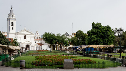 Architectural detail of the Recoleta Cultural Centre, exhibition and cultural events centre located...