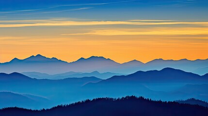 Obraz premium range blue and yellow sky