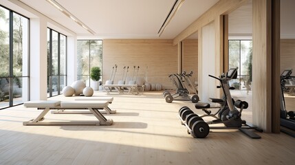 serene personal gym interior