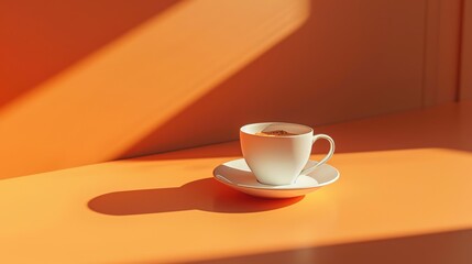 Obraz premium coffee on the glasses with an orange background