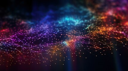 Obraz premium three abstract technology particles mesh background