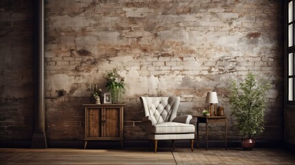 s blurred brick interior