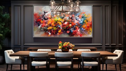 dining interior with art