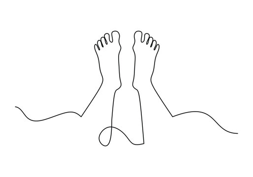 recommend clip art: Human footprints steps continuous line drawing. Physical activity of people concept vector.