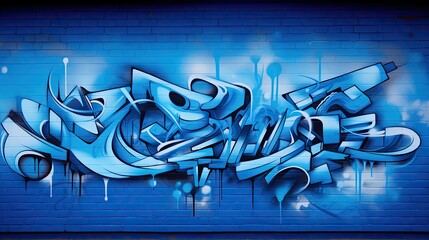 wall blue graffiti