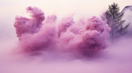 Fototapeta premium scene pink and purple smoke