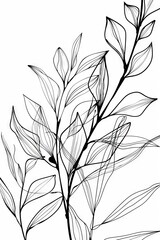 Fototapeta premium Abstract minimalistic Boho Bohemian elements design vector line art with a solid monochromatic background