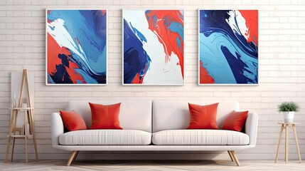 colors red blue white background