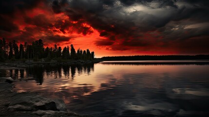 serene red gray background