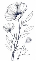 Fototapeta premium Abstract minimalistic Boho Bohemian elements design vector line art with a solid monochromatic background