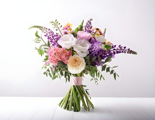 various kind of flowers in a white background