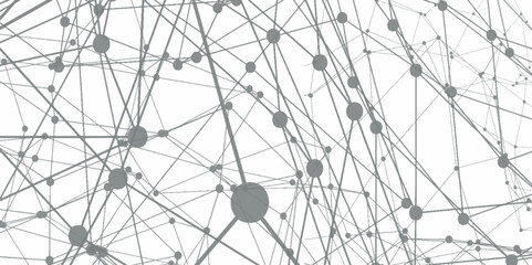 Abstract technology connection network of particles and lines. Global network Futuristic grid artificial intelligence connections. Creative blue polygonal technology futuristic idea.