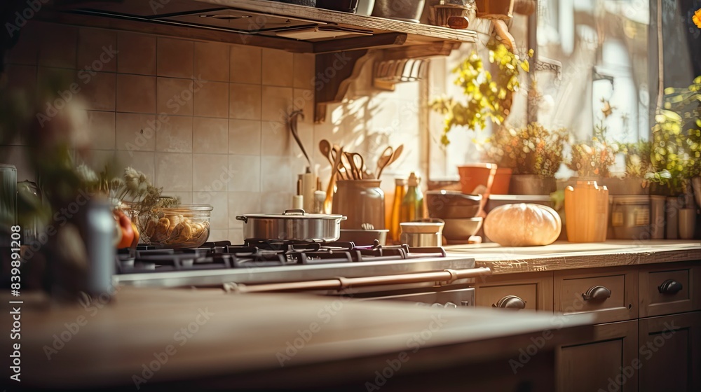 Canvas Prints softness blurred interior design kitchen