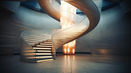 spiral blurred modern church interior