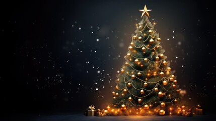 warm christmas tree lights background