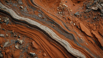 Obraz premium Terracotta or clay textured background, Abstract dark clay texture with various elements