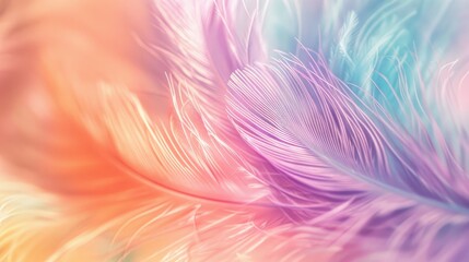 pastel colour feather abstract background, generative ai