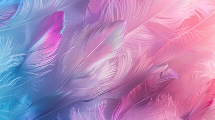 Obraz premium pastel colour feather abstract background, generative ai