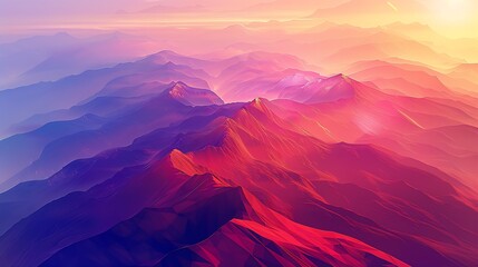 Alishan sunrise, strong colors , geometry,abstract style : Generative AI