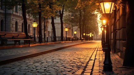 Fototapeta premium streetlamps elegant lights