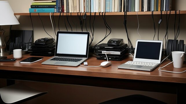 workspace home office cable