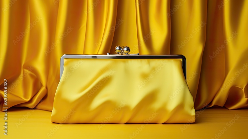 Canvas Prints clutch yellow satin