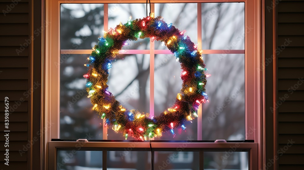 Wall mural colorful lights wreath