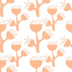 Simple floral seamless pattern with flowers for fabrics and cards and linens