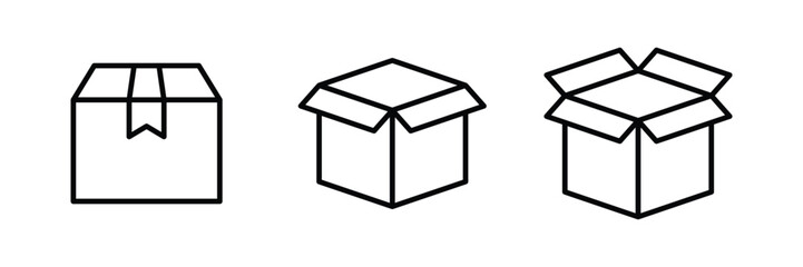 Box icon set vector. Package icon